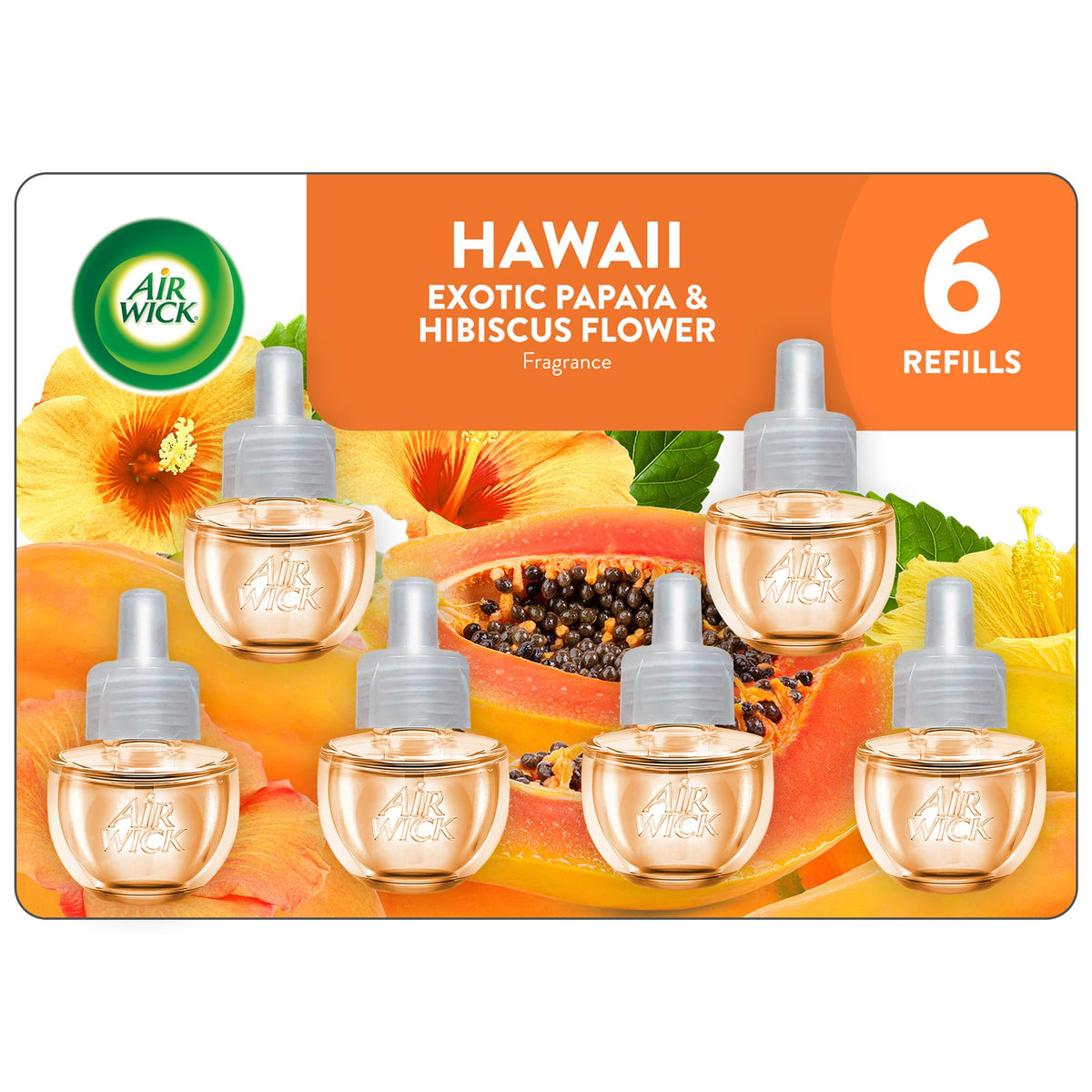 Air Wick Plug-In Scented Oil Refills, Hawaii with Essential Oils, 10 Count