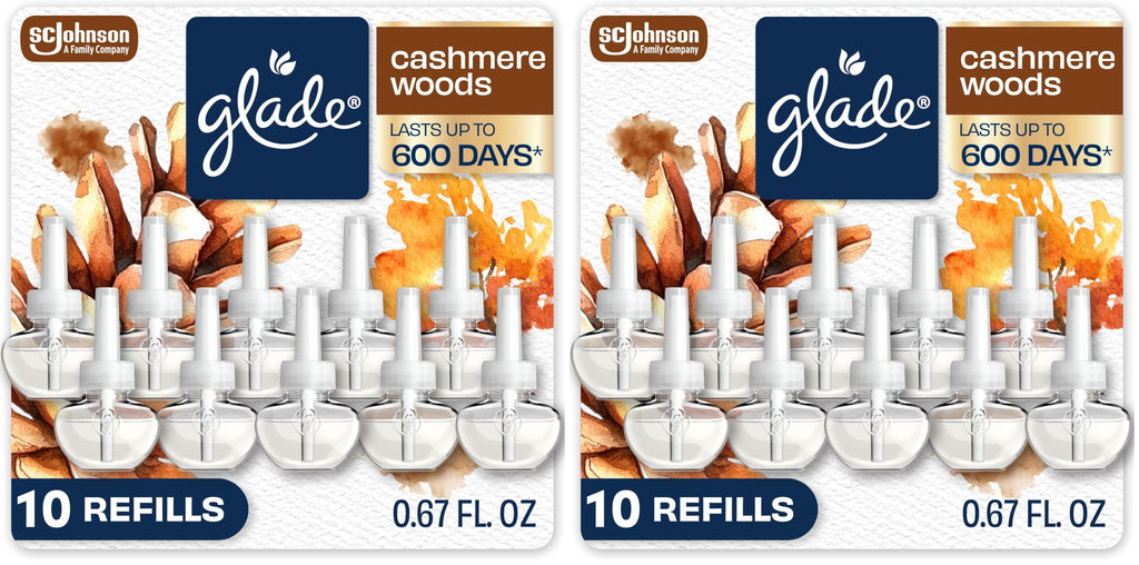 Glade PlugIns Air Freshener Refills, Cashmere Woods, 10 Count