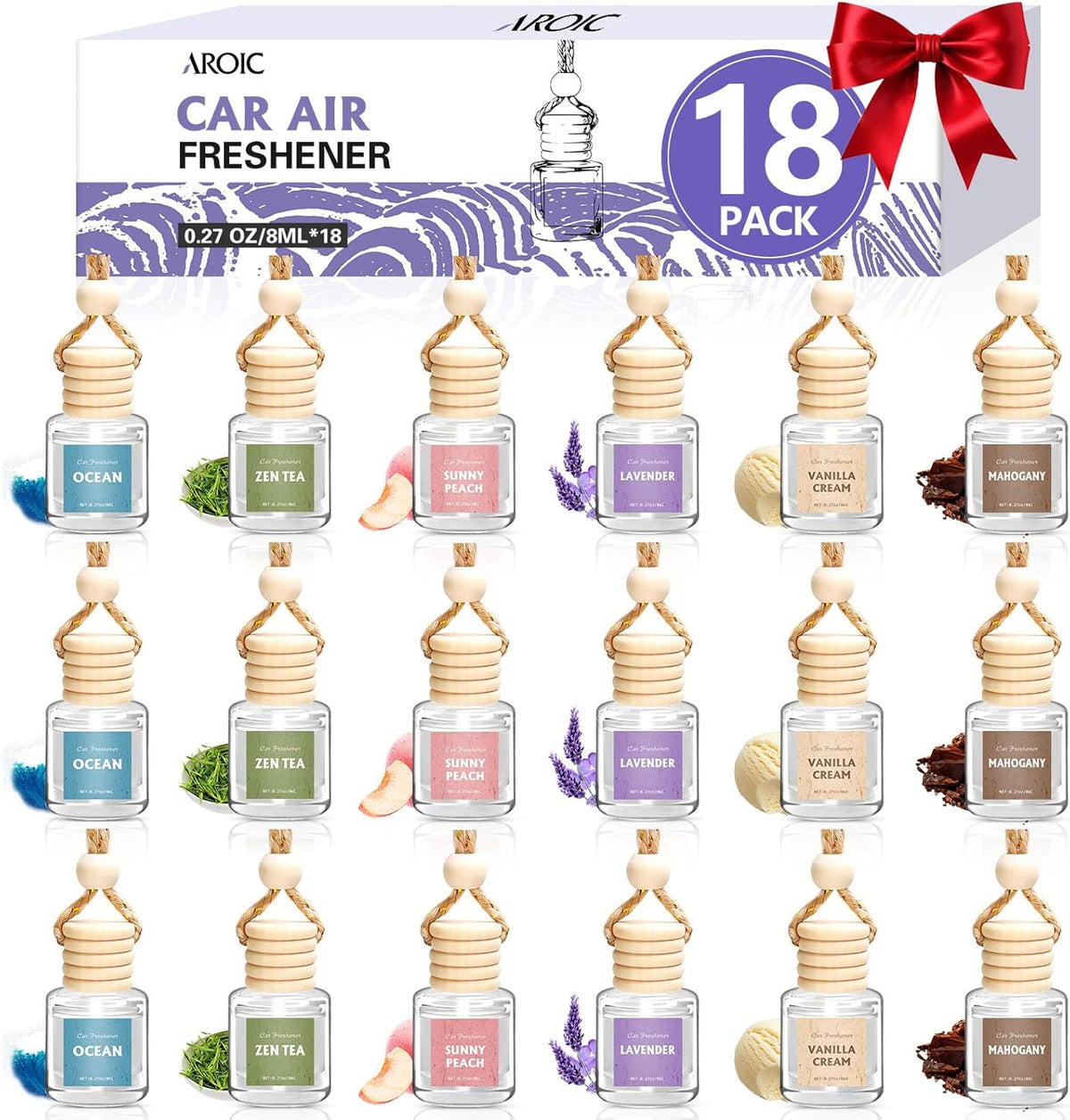 AROIC Car Air Freshener,18 Pack Long Lasting Hanging Air Freshener Diffuser