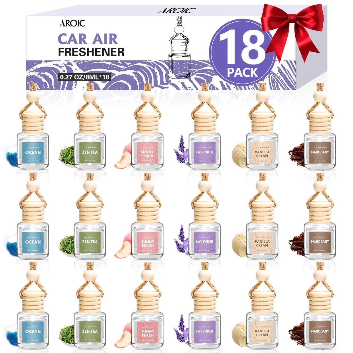 AROIC Car Air Freshener,18 Pack Long Lasting Hanging Air Freshener Diffuser