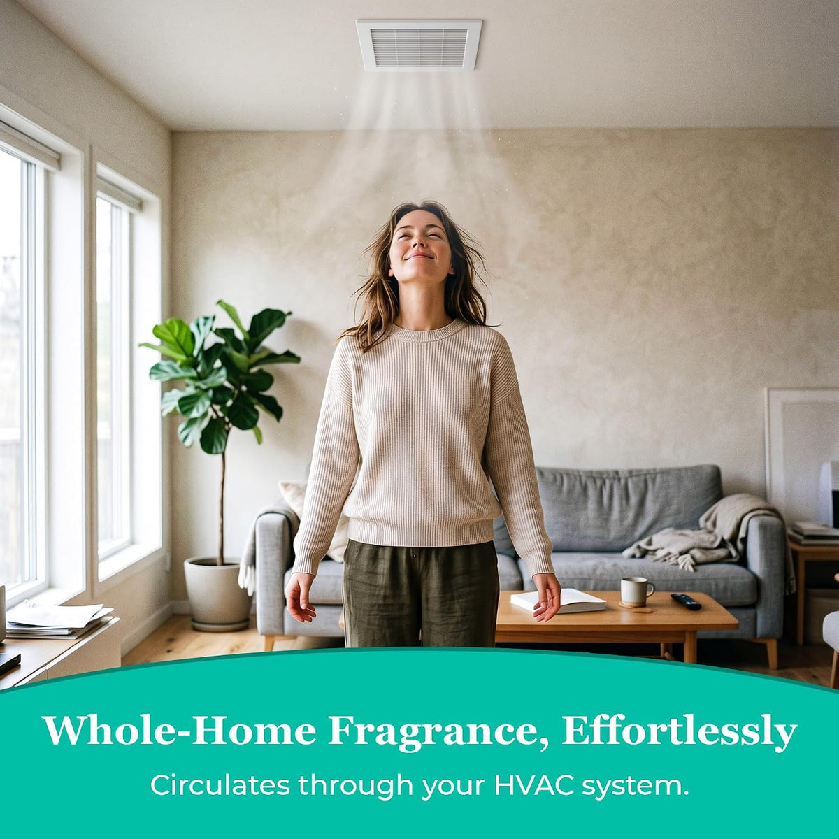Whole Home HVAC Air Diffuser Apartment Kit - Non-Toxic Reusable Cartridge, 1 oz Premium Fragrance Oil Included | HVAC Diffuser Oil, Night Storm