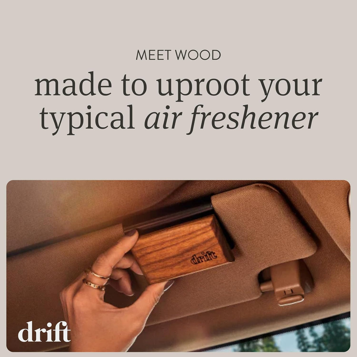 Drift Car Air Freshener - The Original Wood Air Freshener - Car Odor Eliminator - Long Lasting Scent - Essential Oils - Clean Ingredients - Teak Scent 3 Pack Refill - NO CLIP INCLUDED