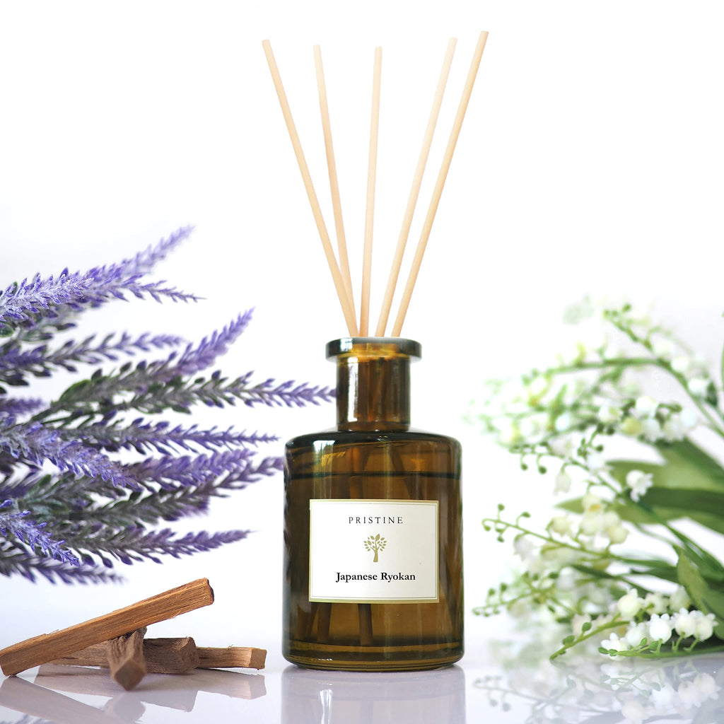 PRISTINE Japanese Ryokan/Inspired by Shang Hotel Reed Diffuser for Home | Fresh Lavender, Moroccan Amber Reed Diffuser Set, Oil Diffuser & Reed Diffuser | Home & Office Decor | Fragrance Gift