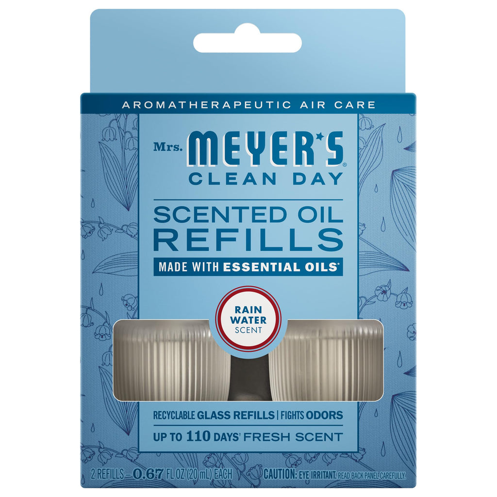 MRS. MEYER'S CLEAN DAY Scented Oil, Rain Water, 1 Warmer and Refill