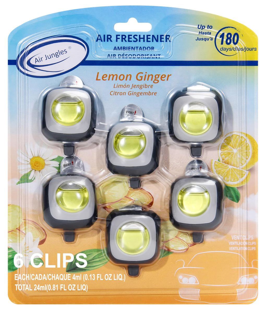 Air Jungles Honey Peach Scent Pink Car Air Freshener Vent Clip 6 Ct