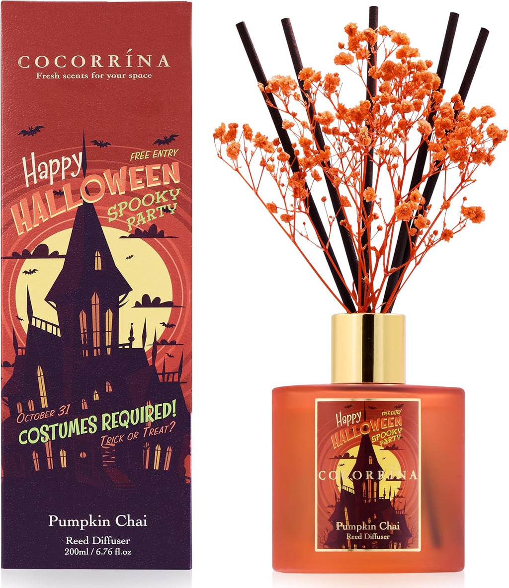 Cocorrína Reed Diffuser Set, 6.7 fl.oz Clean Linen 2 Packs Scented Diffuser with Sticks Home Fragrance Reed Diffuser for Bathroom Shelf Decor