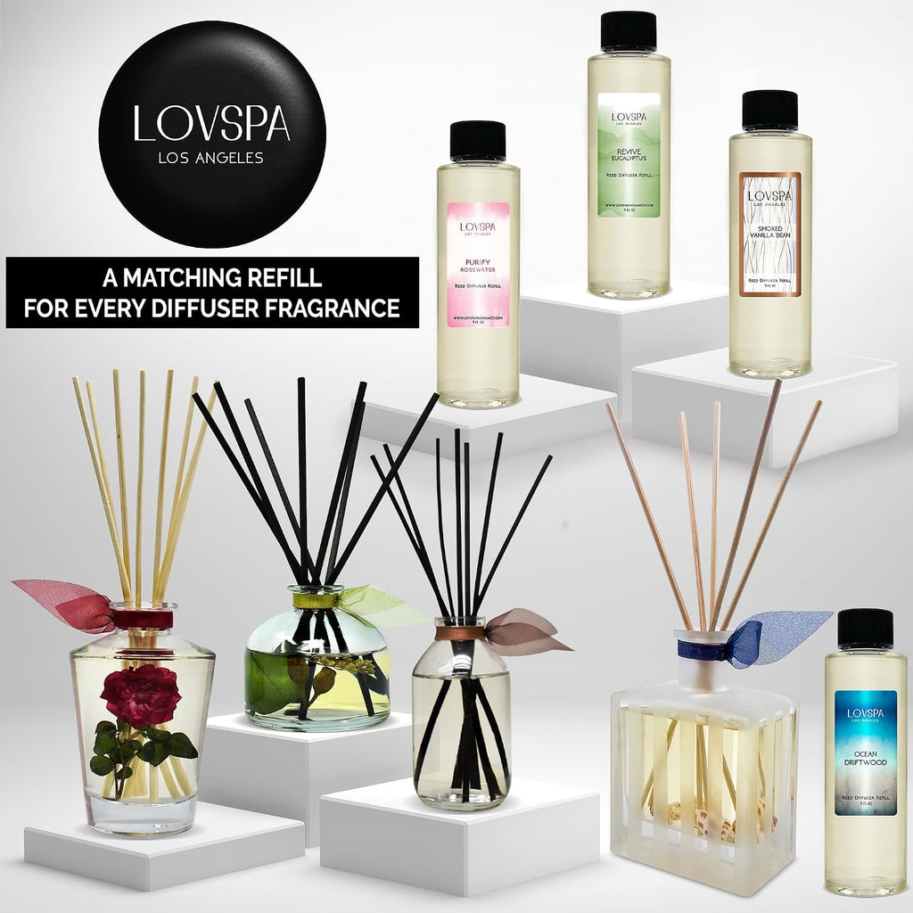 Reed Diffuser Set, Pumpkin Vanilla Chai Scented Oil Diffuser with Sticks, Home Fragrance Accessories for Bathroom Shelf Decor, Aroma Diffusers for Home or Office Fall Decor, USA Made