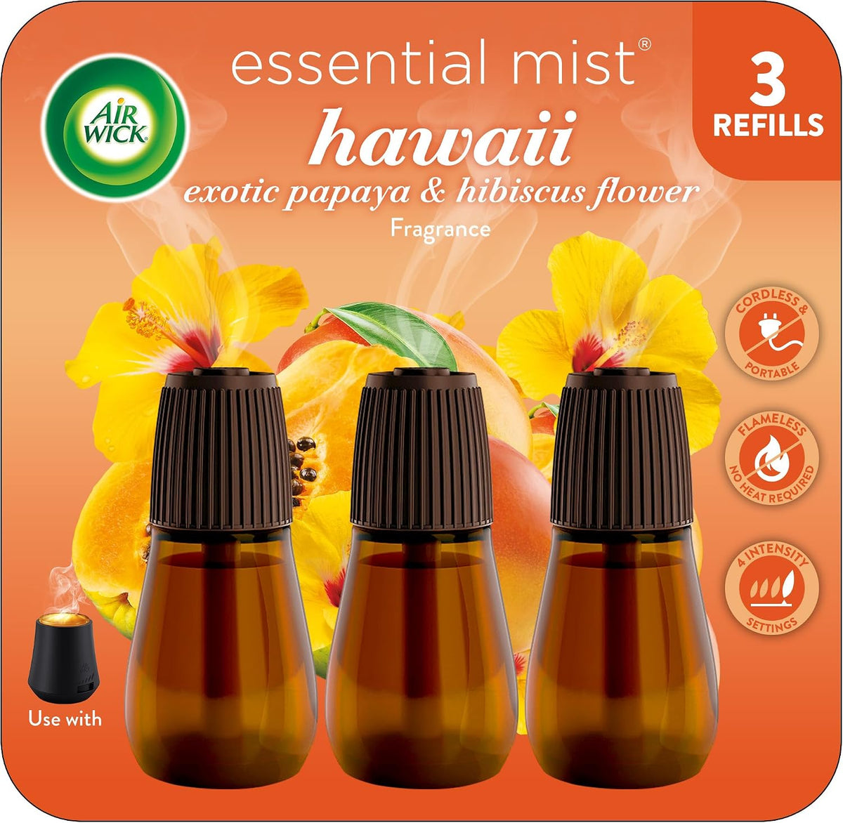 Air Wick Essential Mist Refill Hawaii Exotic Papaya & Hibiscus Flower 3ct
