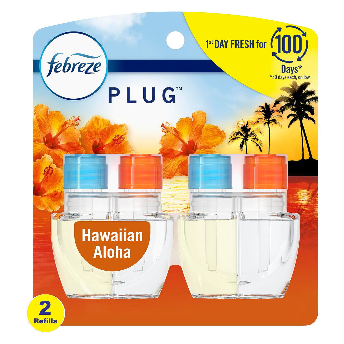 Febreze Plug In Air Freshener, Odor-Fighting Scented Oil Starter Kit, Air Fresheners for Home and Bathroom and Kitchen, Long Lasting for Strong Odors, Linen & Sky Scent, Warmer + 2 Refill