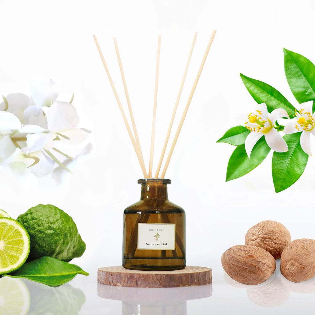 PRISTINE Japanese Ryokan/Inspired by Shang Hotel Reed Diffuser for Home | Fresh Lavender, Moroccan Amber Reed Diffuser Set, Oil Diffuser & Reed Diffuser | Home & Office Decor | Fragrance Gift