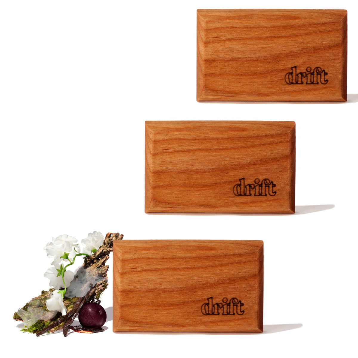 Drift Car Air Freshener - The Original Wood Air Freshener - Car Odor Eliminator - Long Lasting Scent - Essential Oils - Clean Ingredients - Teak Scent 3 Pack Refill - NO CLIP INCLUDED