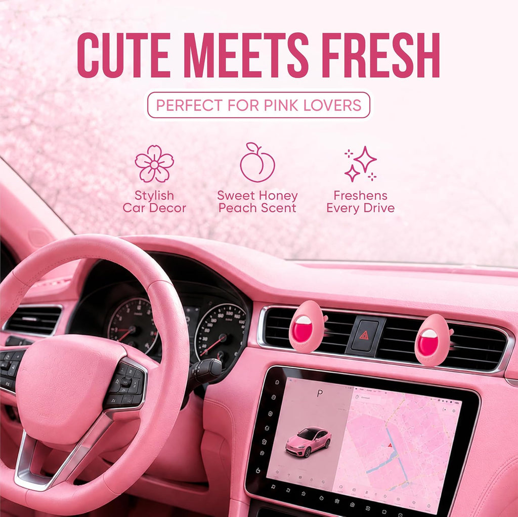 Air Jungles Pink Car Air Freshener Vent Clip 6 Ct, Honey Peach Scent