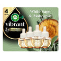 Air Wick Vibrant Plug in Scented Oil Refills, 4 Count, White Sage & Mahogany, Air Fresheners, Essential Oils