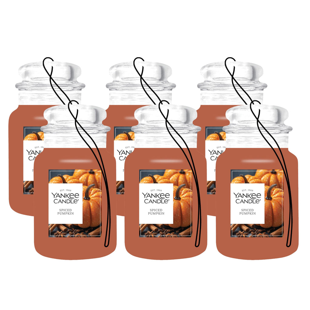 Yankee Candle Classic Paper Car Jar Air Freshener, Hanging Car Freshener, Long Lasting Car Fragrance, Midsummer’s Night (Pack of 6)