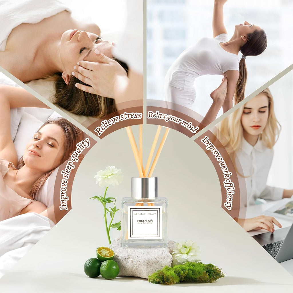 Reed Diffuser Set, 1.7 fl oz Scent Diffuser with Sticks, Lily Scent