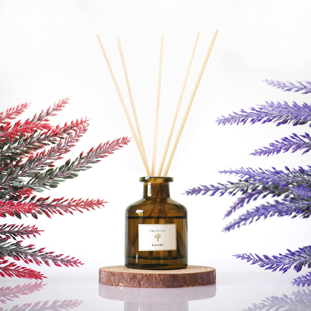 PRISTINE Lily & Jasmine Reed Diffusers for Home & Bathroom | Refreshing Lily of Valley & Jasmine Room Fragrance Reed Diffuser, Oil & Room Diffusers with Reeds Stick Set | Home Fragrance Scent Diffuser