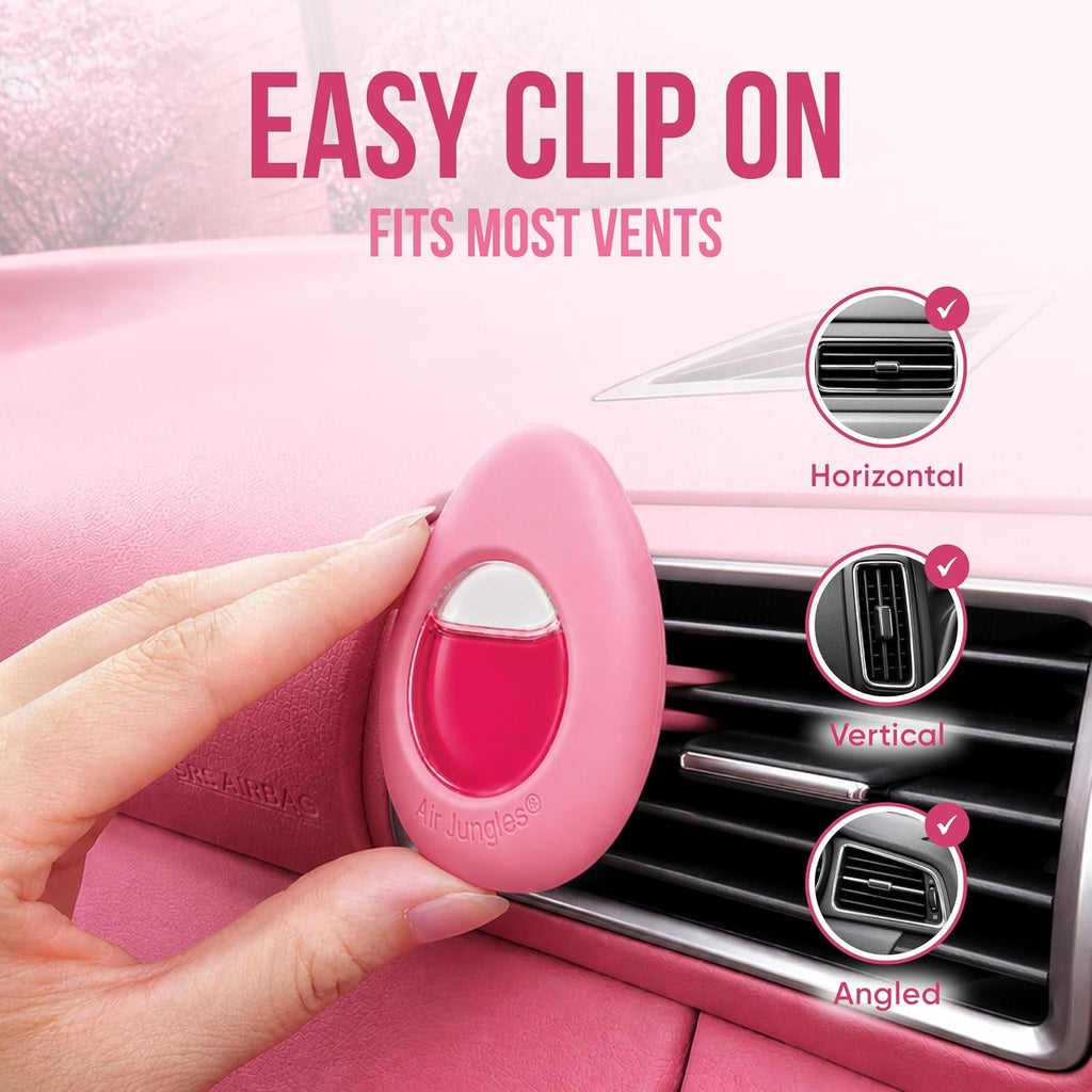 Air Jungles Pink Car Air Freshener Vent Clip 6 Ct, Honey Peach Scent
