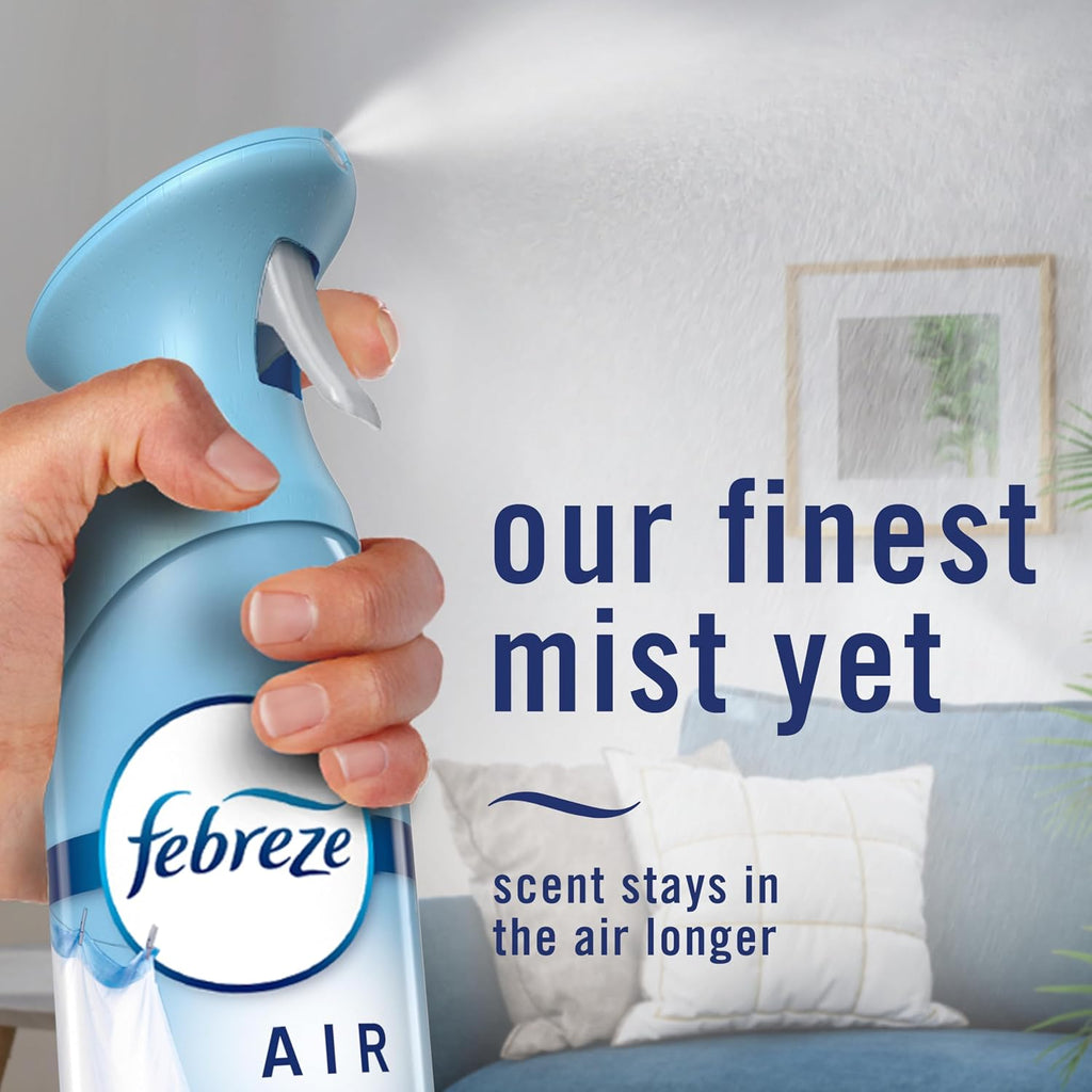 Febreze Air Mist, Air Freshener Spray, Odor Fighting Room Spray, Deodorizer for Home Bathroom Kitchen Office Apartment Dorm Room Classroom, Vanilla Suede, 8.1oz, 2ct