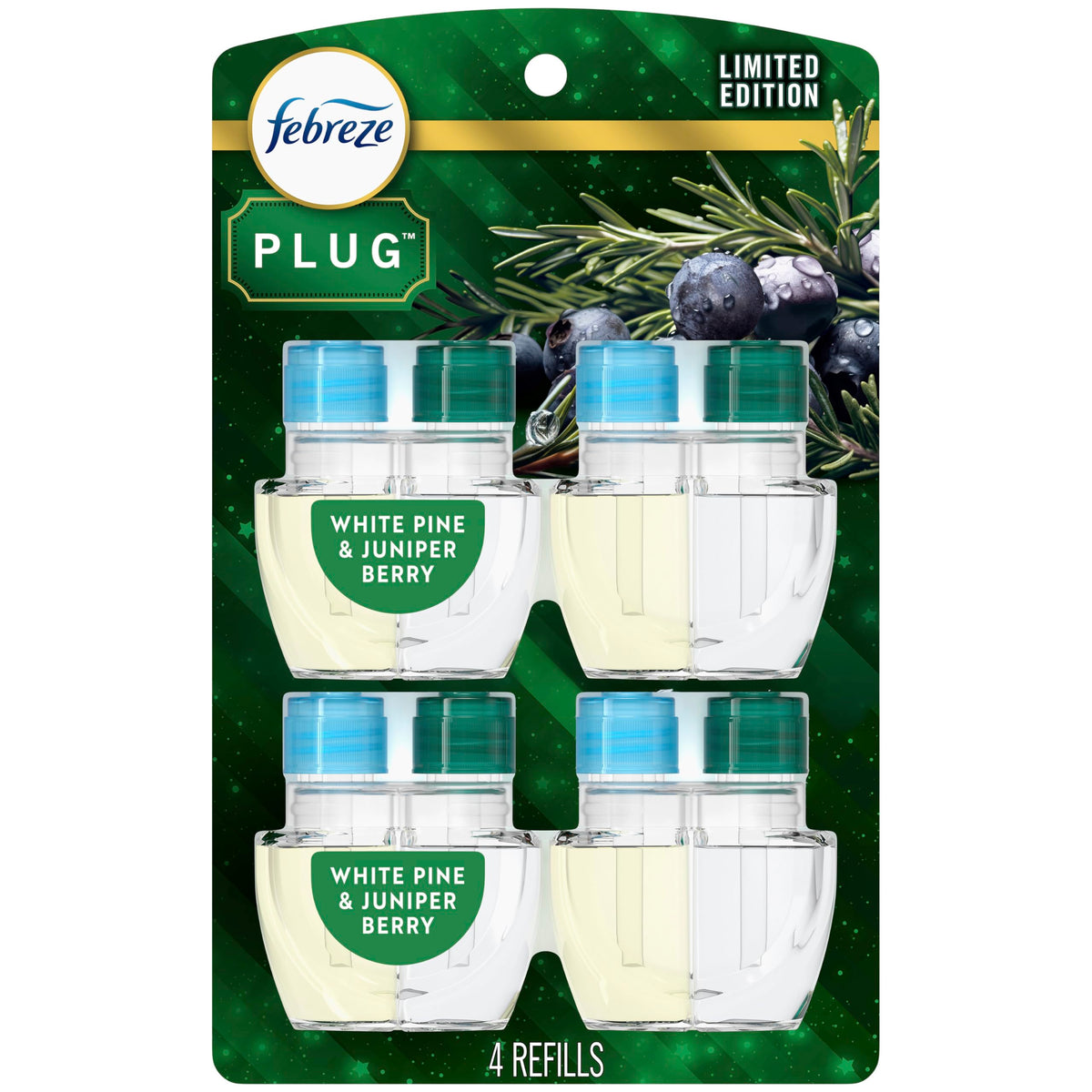 Febreze Plug-In Air Freshener, Odor-Fighting Scented Oil Refill for Home, Bathroom & Kitchen, Holiday Baked Cinnamon Apples Scent, 0.87 oz Refills, 4 Count