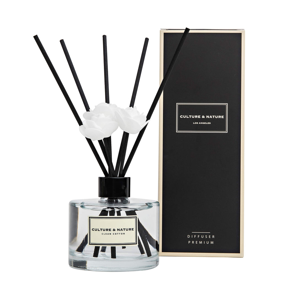 CULTURE & NATURE Reed Diffuser Set 6.7oz (200ml) Black Rose Scented Diffuser with Sticks Home Fragrance Reed Diffuser for Bathroom Shelf Decor