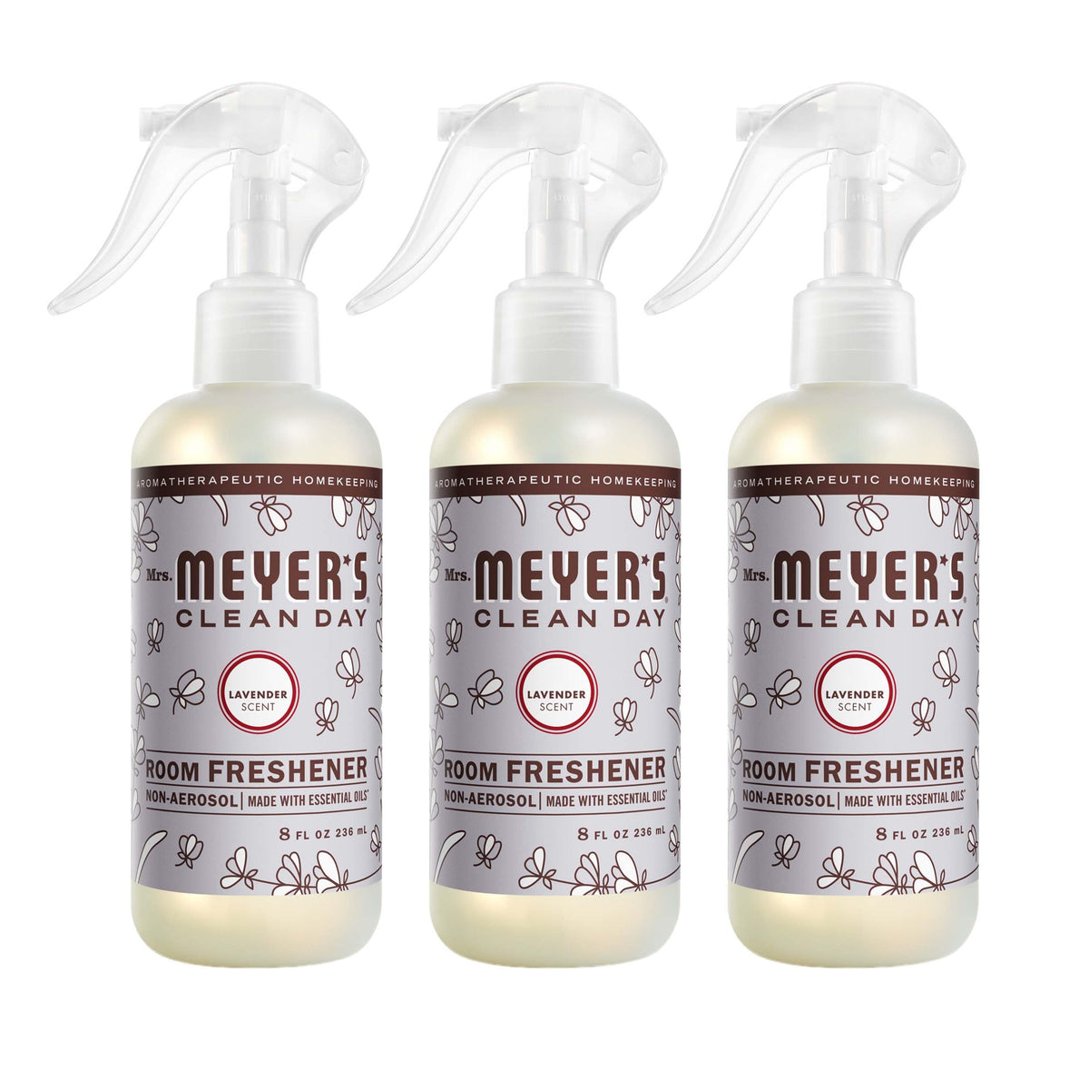 MRS. MEYER'S CLEAN DAY Room and Air Freshener Spray, Non-Aerosol Spray Bottle Infused with Essential Oils, Lavender, 8 fl. oz