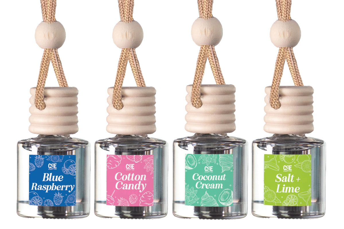 CE Craft Hanging Car Air Freshener – Fragrance Oil Diffuser with Essential Oils – Long-Lasting Aromatherapy Scents for Automobiles – 4 Pack, Floral