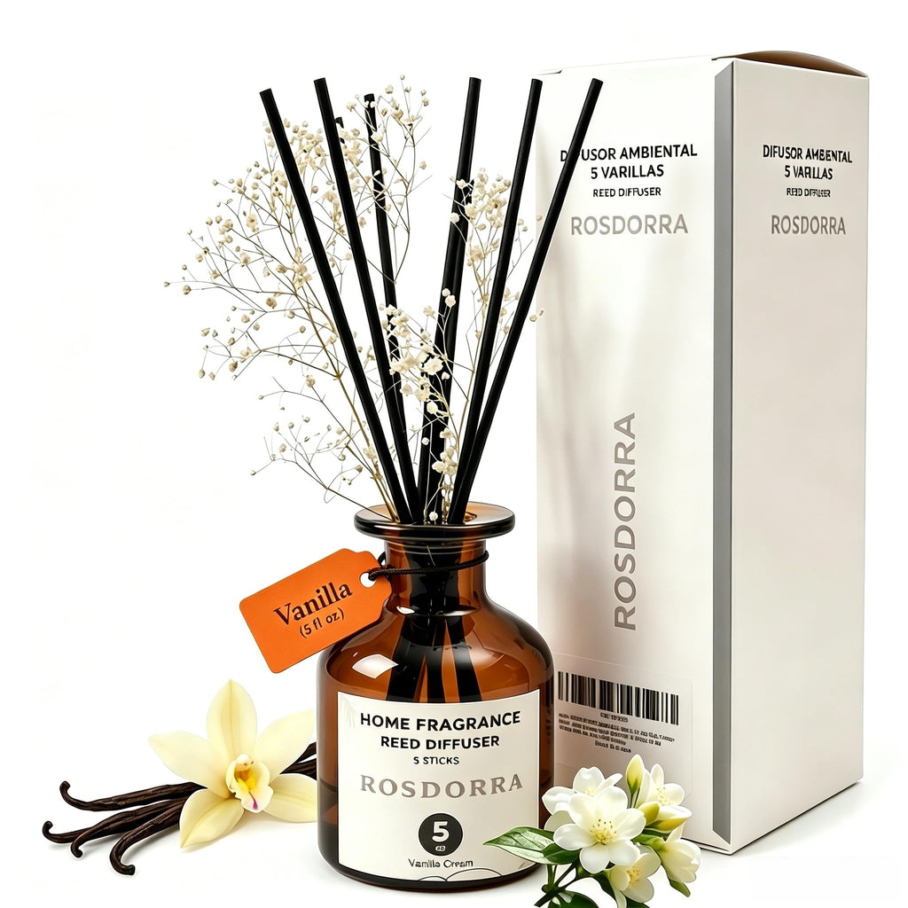 Reed Diffuser Set, 5oz, Vanilla Cream Cozy Scent