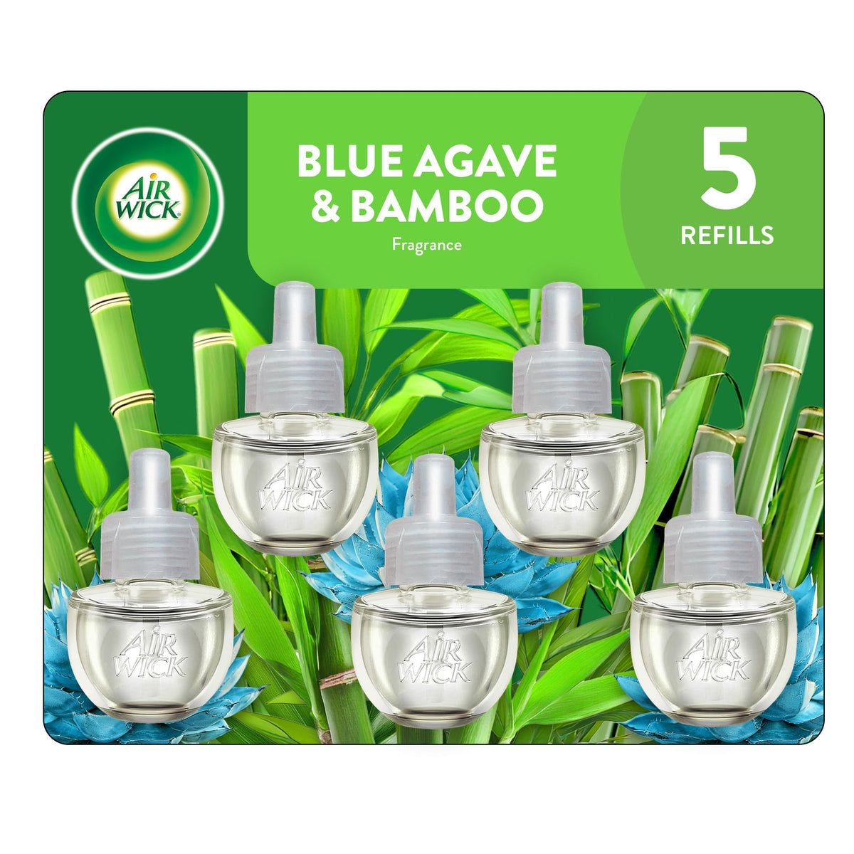 Air Wick Plug In Refills, Blue Agave and Bamboo, Essential Oils,10 count