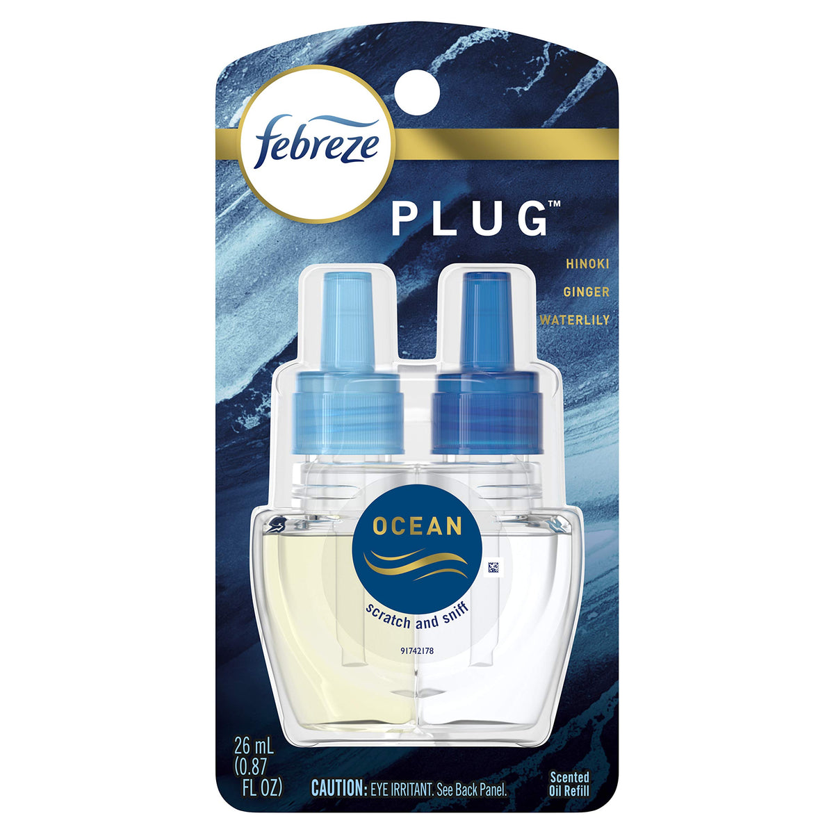Febreze Plug In Air Freshener, Odor-Fighting Scented Oil Starter Kit, Air Fresheners for Home and Bathroom and Kitchen, Long Lasting for Strong Odors, Linen & Sky Scent, Warmer + 2 Refill