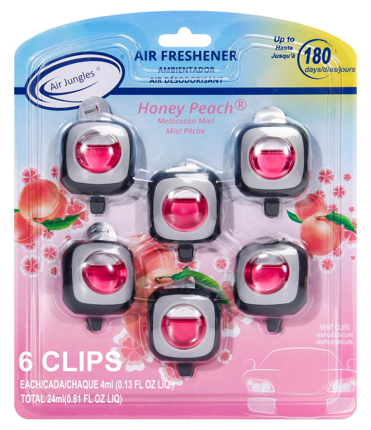 Air Jungles New Car Scent Car Air Freshener Vent Clip 6 Ct, Long Lasting
