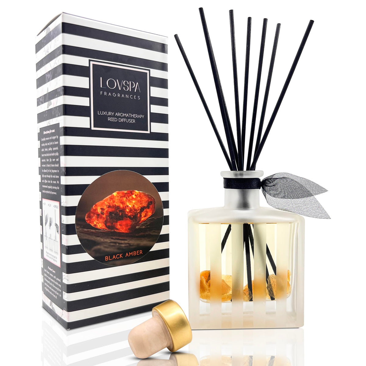 Reed Diffuser Set, Pumpkin Vanilla Chai Scented Oil Diffuser with Sticks, Home Fragrance Accessories for Bathroom Shelf Decor, Aroma Diffusers for Home or Office Fall Decor, USA Made