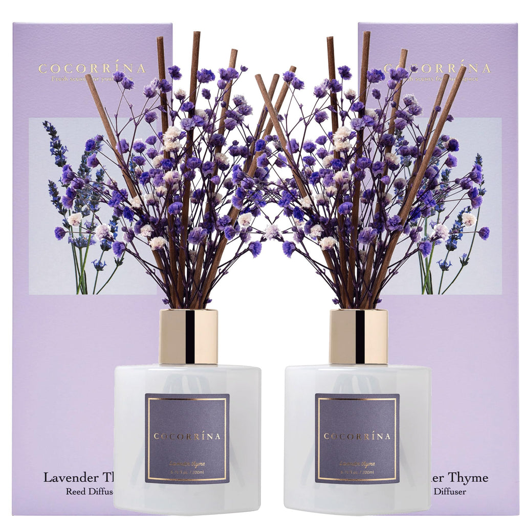 Cocorrína Reed Diffuser Set, Clean Linen 6.7 fl oz Scented Diffuser with Sticks Home Fragrance Reed Diffuser for Bathroom Shelf Décor