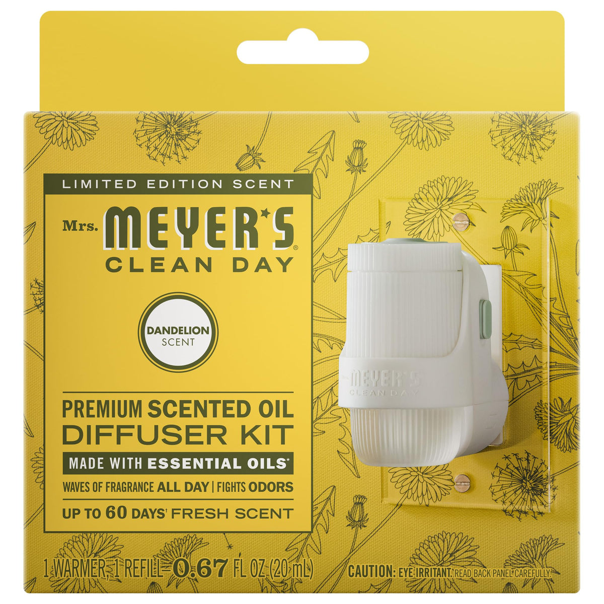 MRS. MEYER'S CLEAN DAY Scented Oil, Rain Water, 1 Warmer and Refill