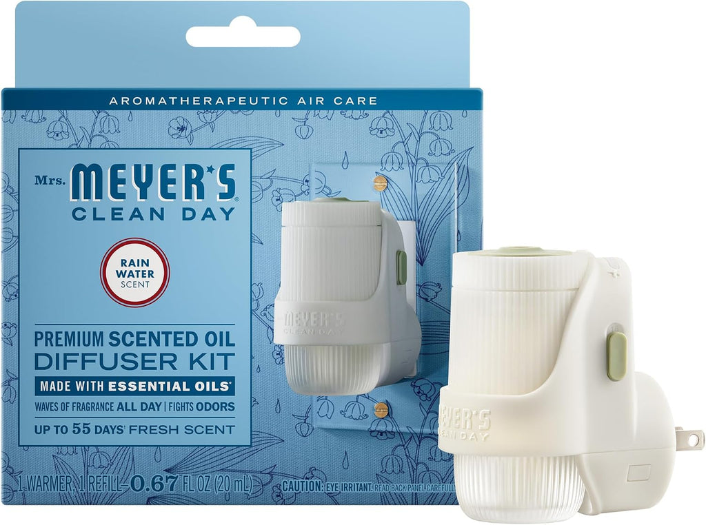 MRS. MEYER'S CLEAN DAY Scented Oil, Rain Water, 1 Warmer and Refill