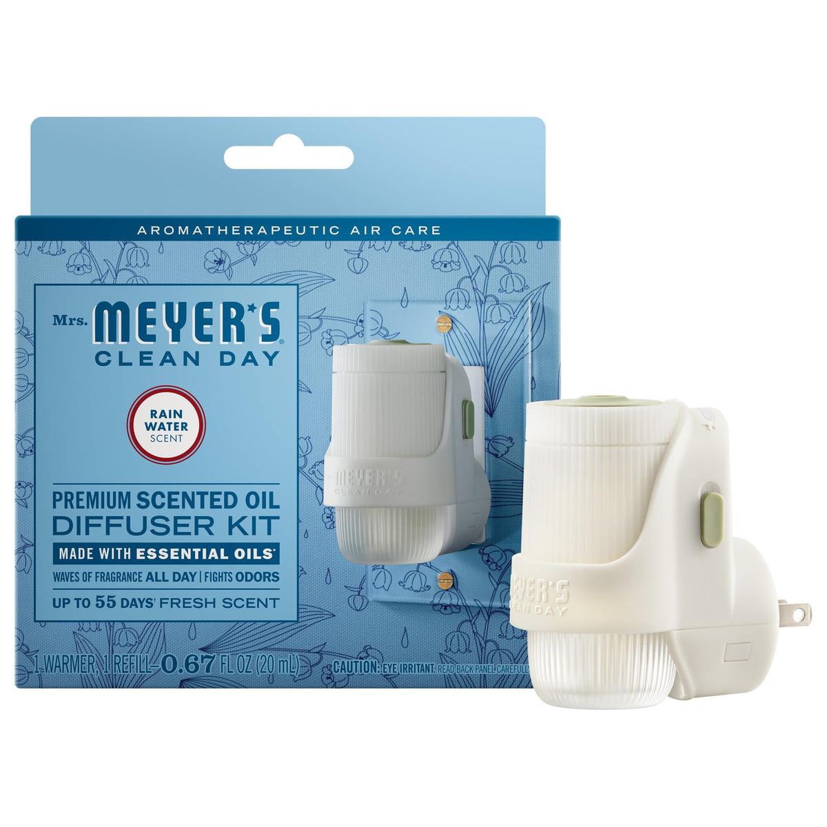 MRS. MEYER'S CLEAN DAY Scented Oil, Rain Water, 1 Warmer and Refill