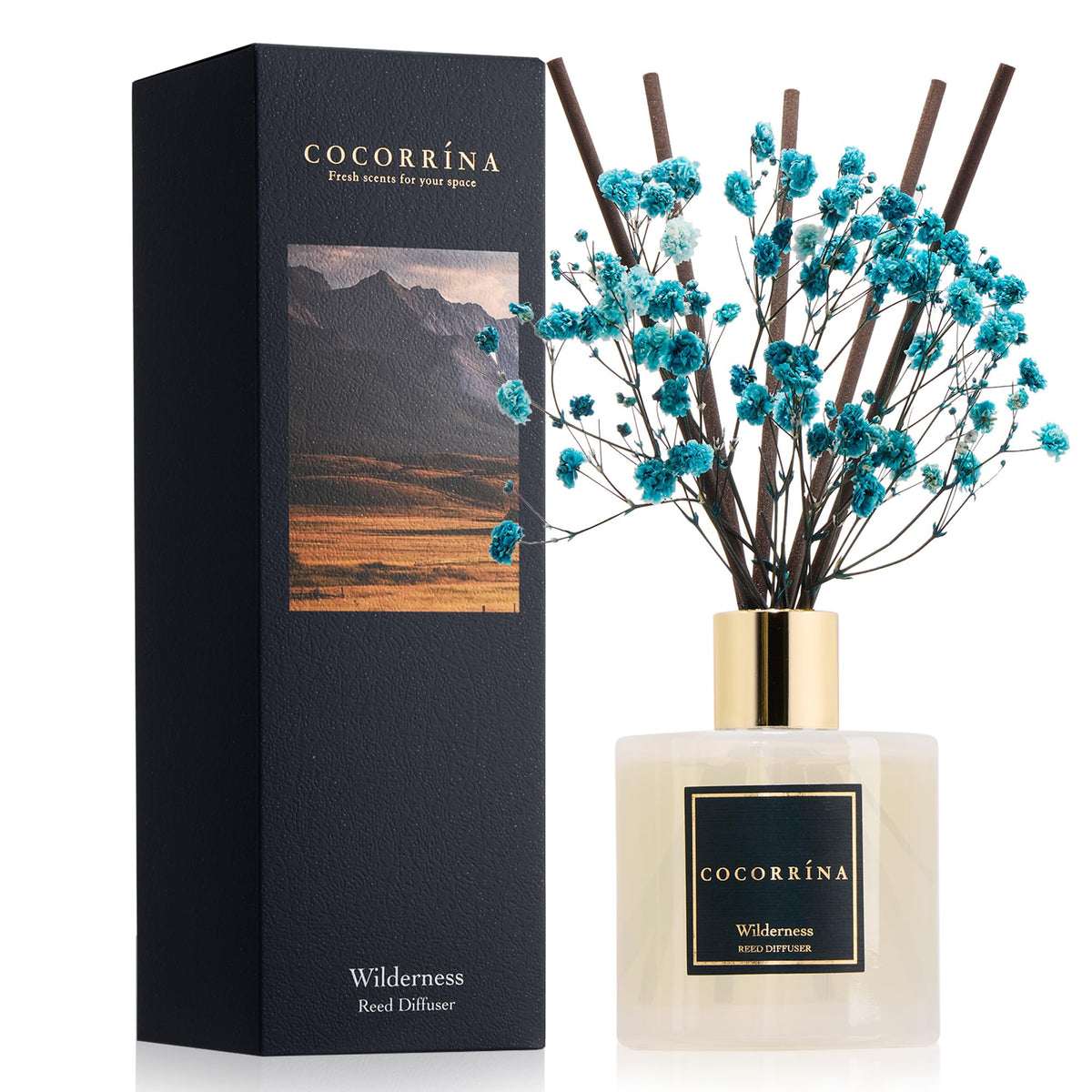 Cocorrína Reed Diffuser Set, Clean Linen 6.7 fl oz Scented Diffuser with Sticks Home Fragrance Reed Diffuser for Bathroom Shelf Décor