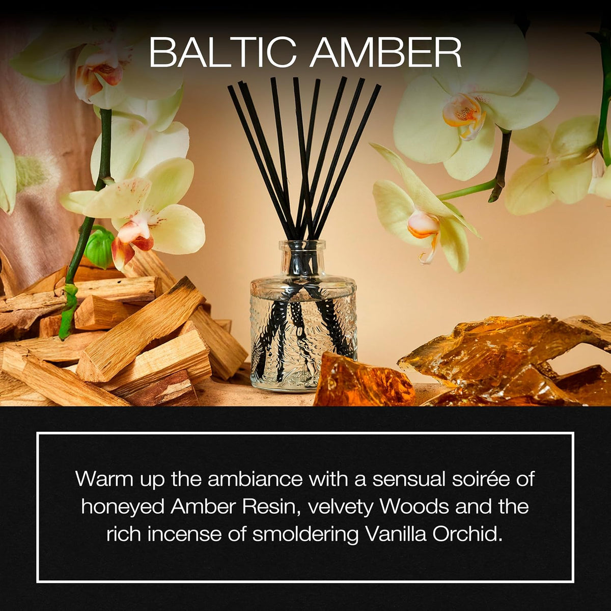 Voluspa Baltic Amber Oil Reed Diffuser, 3.4 Oz Home Fragrance