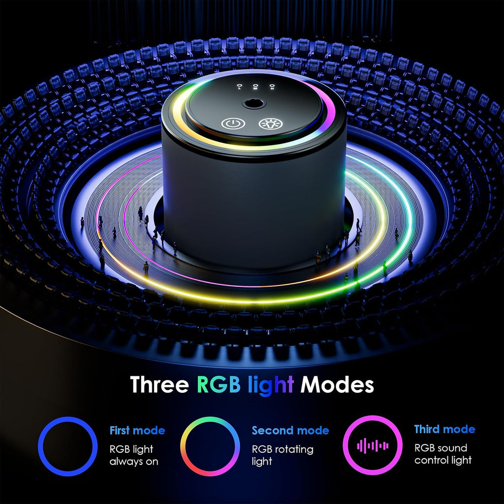 Car Air Freshener Diffuser,Smart Car Air Freshener 150ml Capacity for 6 Months,RGB Music Syncing Light,Auto On/Off,Suitable for Cars,Offices (Cologne)
