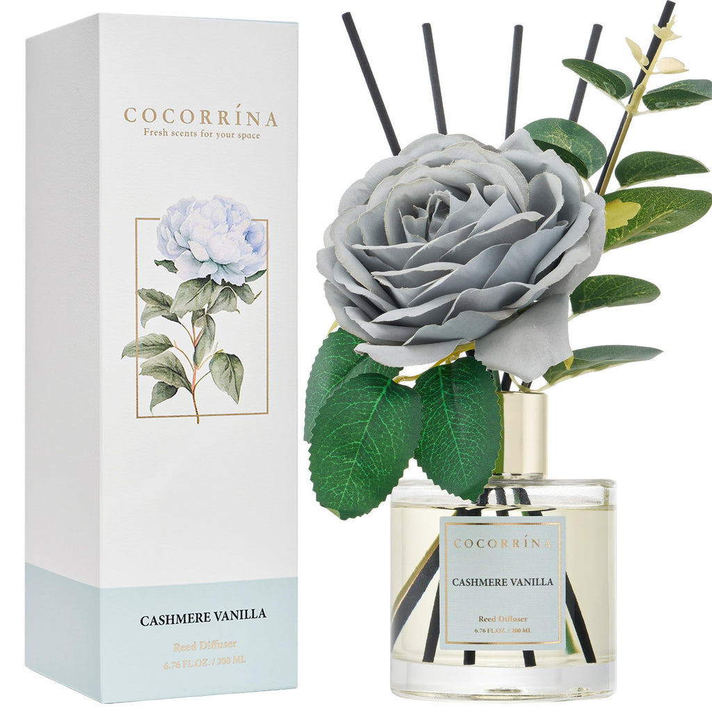 Cocorrína Reed Diffuser Sets- Eucalyptus & Moss Scented Diffuser with Sticks Home Fragrance Reed Diffuser for Bathroom Shelf Decor
