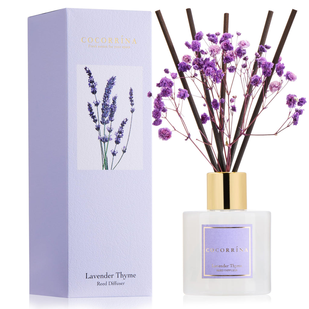 Cocorrína Reed Diffuser Set, Clean Linen 6.7 fl oz Scented Diffuser with Sticks Home Fragrance Reed Diffuser for Bathroom Shelf Décor