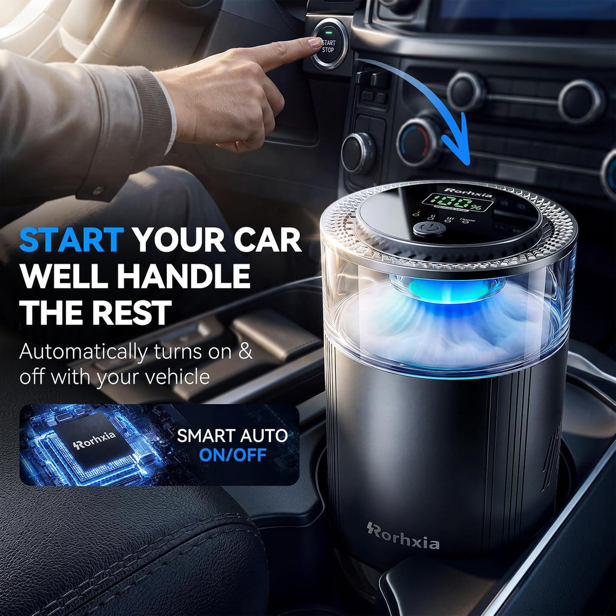 Rorhxia Smart Car Air Freshener, Auto On/Off [Freshness, Style, Comfort]