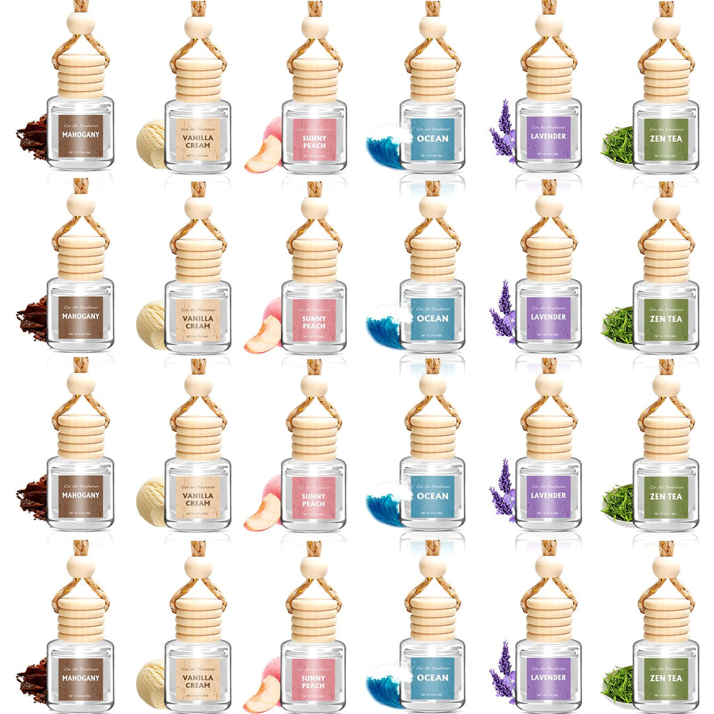 AROIC 6Pack Car Air Freshener, Hanging Essential Oil Air Freshener Diffuser