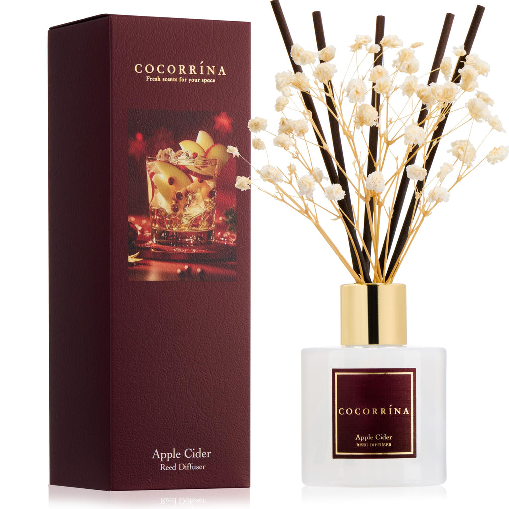 Cocorrína Reed Diffuser Sets- Eucalyptus & Moss Scented Diffuser with Sticks Home Fragrance Reed Diffuser for Bathroom Shelf Decor