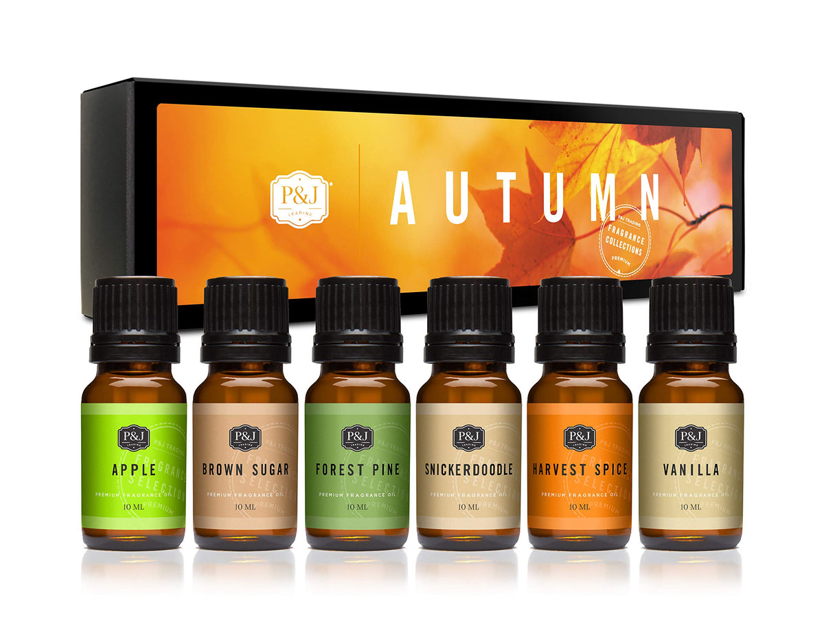P&J Trading Fragrance Oils for Diffusers for Home Spice Set Fragrance Scents for Candle Making - Soap Making Supplies - Car Diffuser Scents - Essential Home Gift Set - Apple Cider, Cinnamon & More
