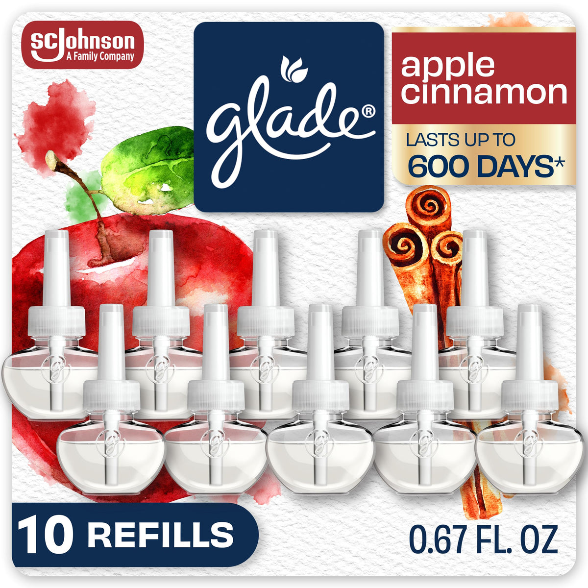 Glade PlugIns Air Freshener Refills, Cashmere Woods, 10 Count
