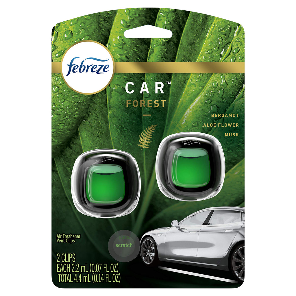 Febreze Car Air Freshener Vent Clip Platinum Ice Scent, .07 oz. Car Vent Clip, Pack of 4