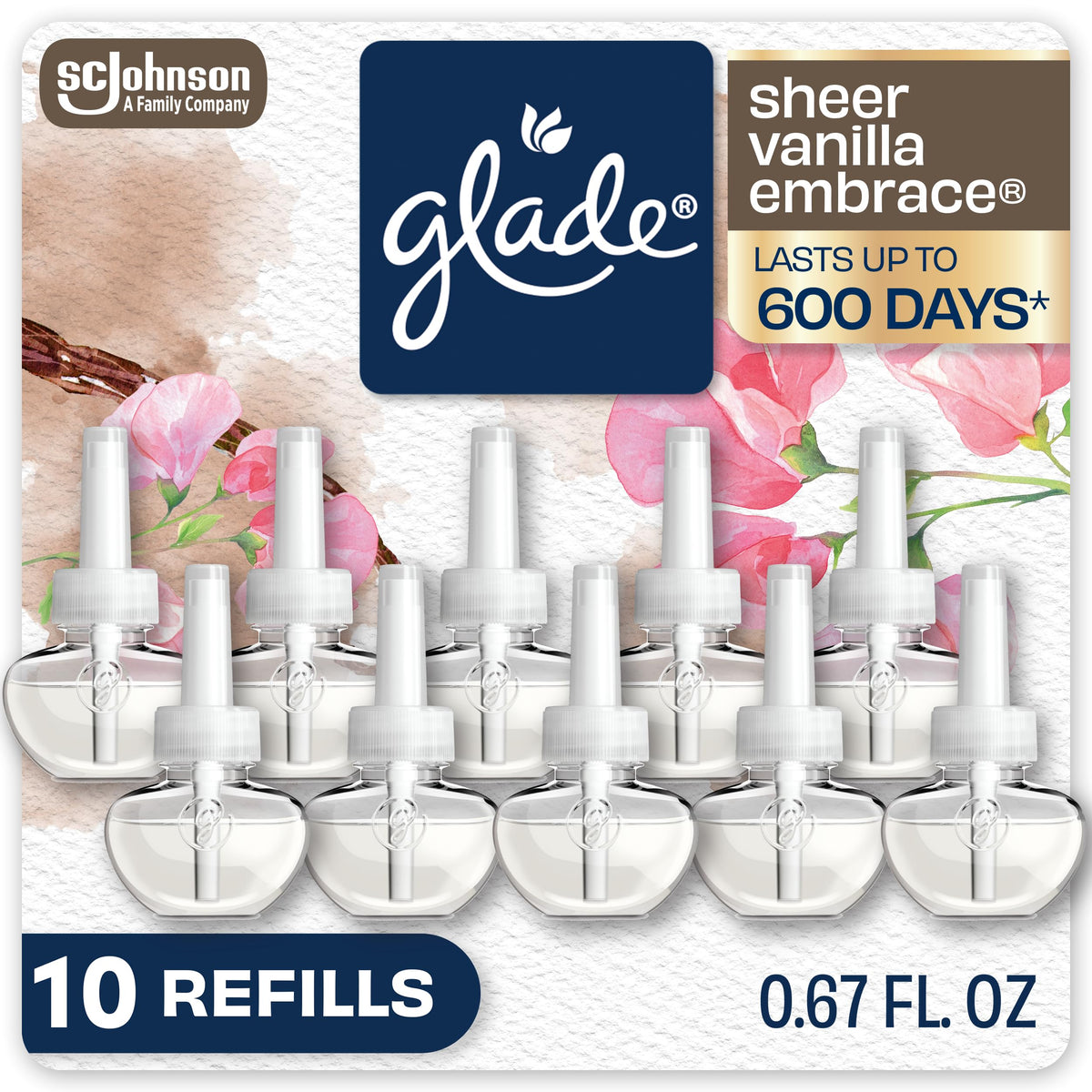 Glade PlugIns Air Freshener Refills, Cashmere Woods, 10 Count