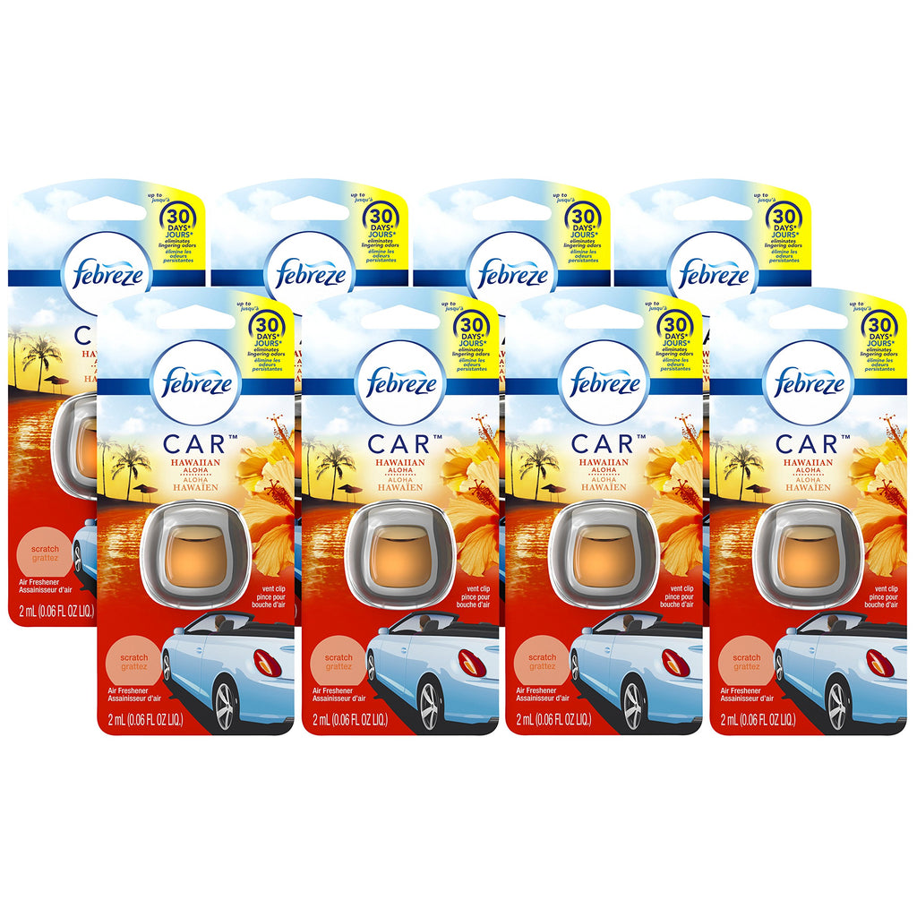 Febreze Car Air Freshener Vent Clip Platinum Ice Scent, .07 oz. Car Vent Clip, Pack of 4
