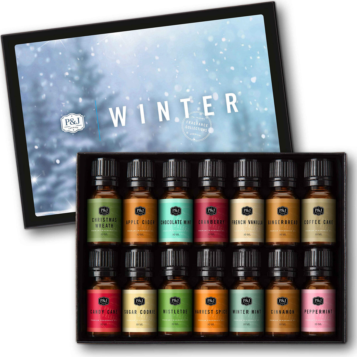 P&J Trading Fragrance Oils for Diffusers for Home Spice Set Fragrance Scents for Candle Making - Soap Making Supplies - Car Diffuser Scents - Essential Home Gift Set - Apple Cider, Cinnamon & More