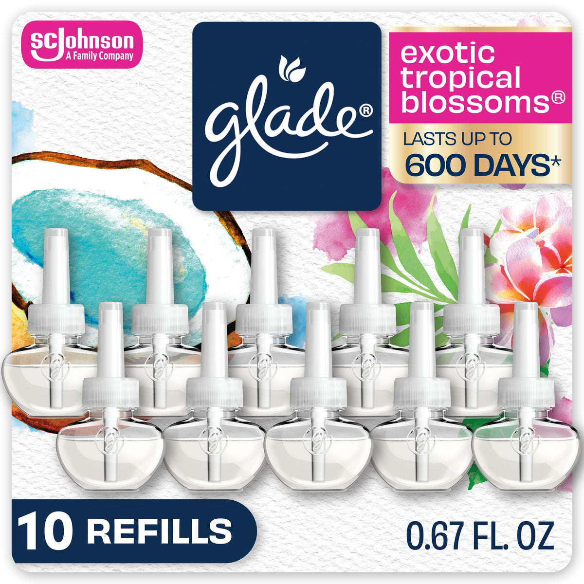 Glade PlugIns Air Freshener Refills, Cashmere Woods, 10 Count